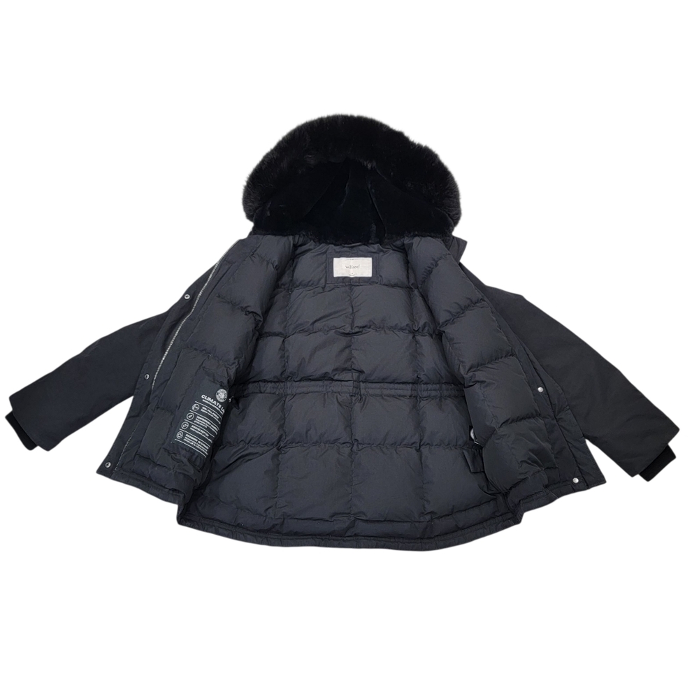 Aritzia Wilfred Mont Blanc Short Parka Goose Down Black Winter Jacket Women’s M - Picture 8 of 17